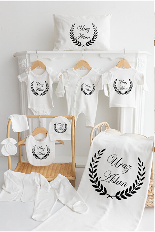 Bebe wini %100 Pamuk Baskılı 11’li İsimli Hastane Çıkışı MN46 BAŞAK SADE