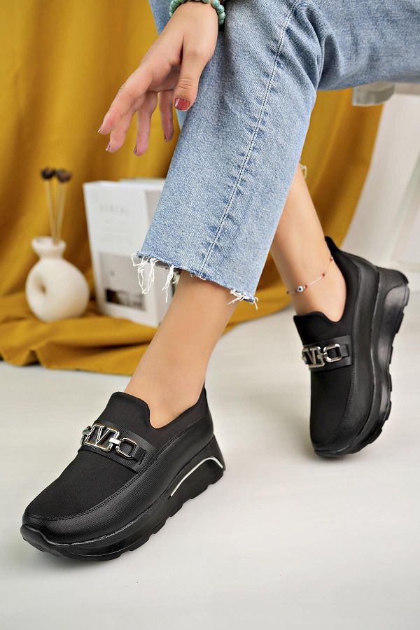Aymood Black Skin Stretch Stoned Women s Stylish Daily Comfortable Orthopedic Non Slip Sole Ballerina Shoes Trendyol
