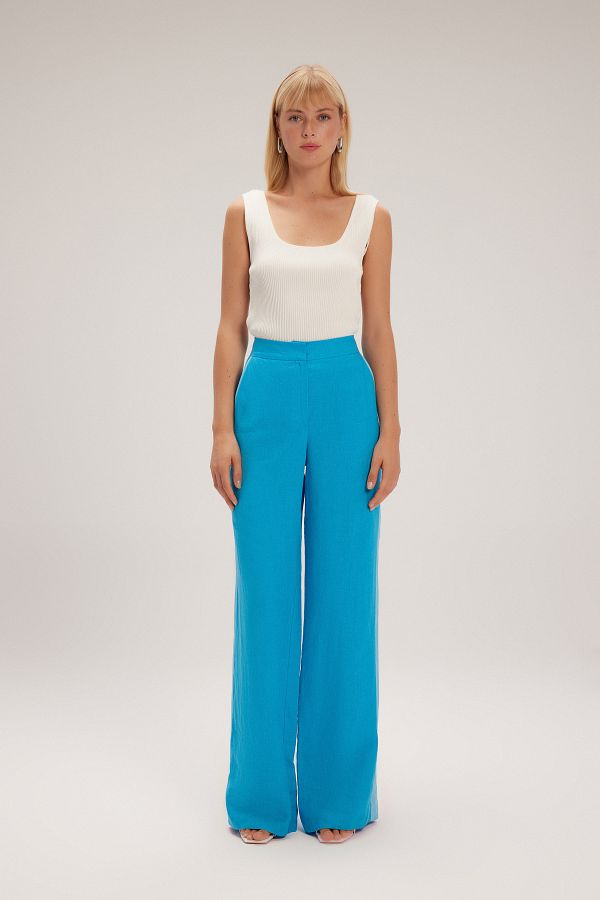 Wide leg linen trousers top