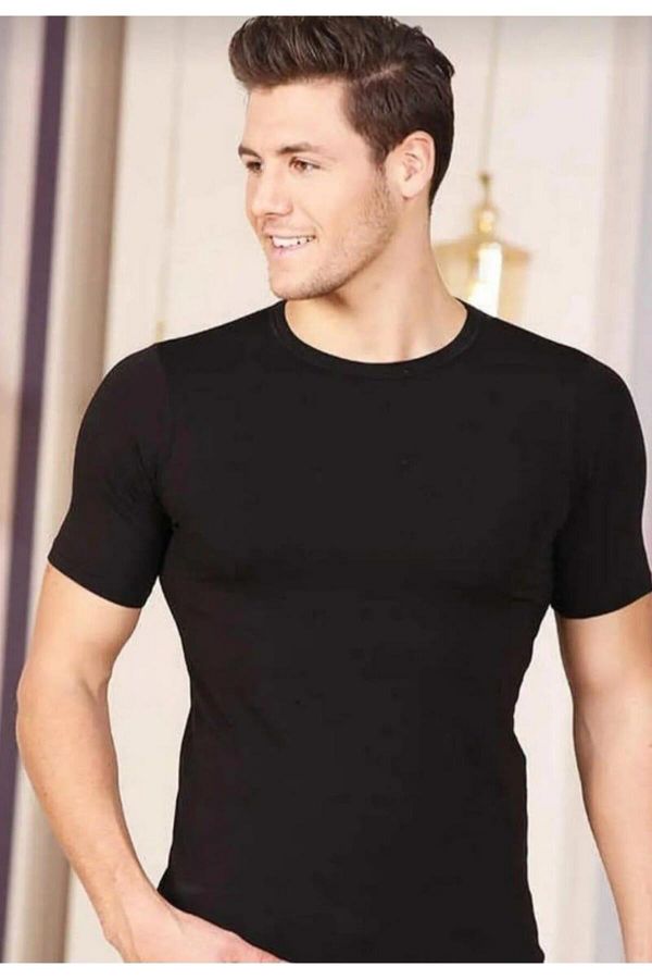 Berrak-1024 Men's Elastane Crew Neck Short Sleeve Undershirt 6 Pieces 1