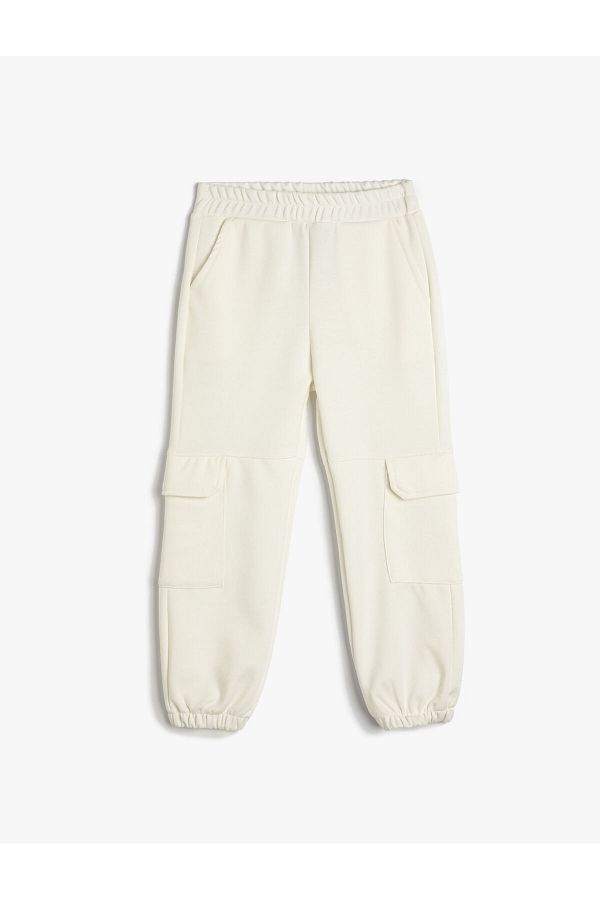 Koton-Basic Cargo Jogger Sweatpants with Pockets and Elastic Waist 1
