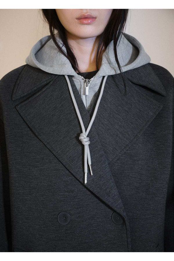 MANGO Woman-Overcoat - Stylish Designed Scroll Fabric 1