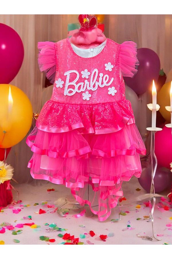 Barbie dress for 1 year girl clearance