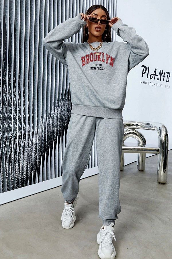 Pink and grey sweatsuit shop