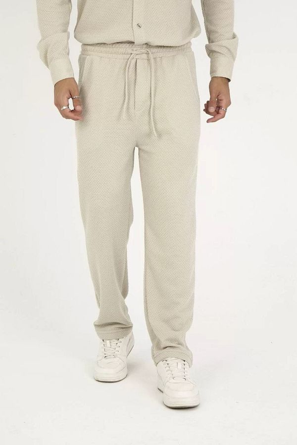 SH WEAR STORE Gray Jacquard Box Patterned Baggy Tracksuit and Pants Set Trendyol