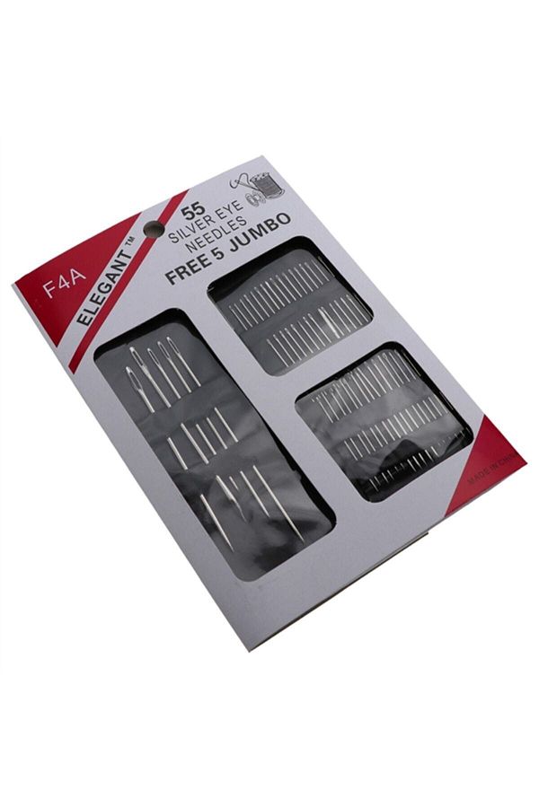 NGV-24.5 cm Stainless Steel 55 Pieces Sewing Needle Set - Professional Fabric and Tailor Scissors Gift 1