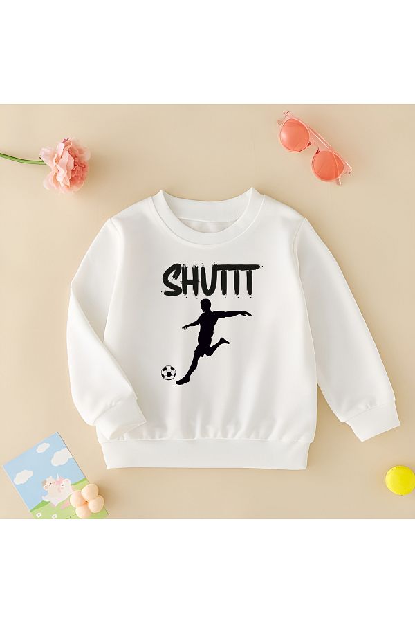 CDA-Shuttt and Goal Unisex Baby Girl White Sweatshirt 1