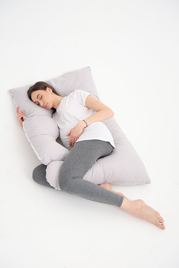 OMZ Yan Yatış Hamile Yastığı  Sırt Kalça Bacaklar ve Göbek Desteği Hamilelik Yastığı