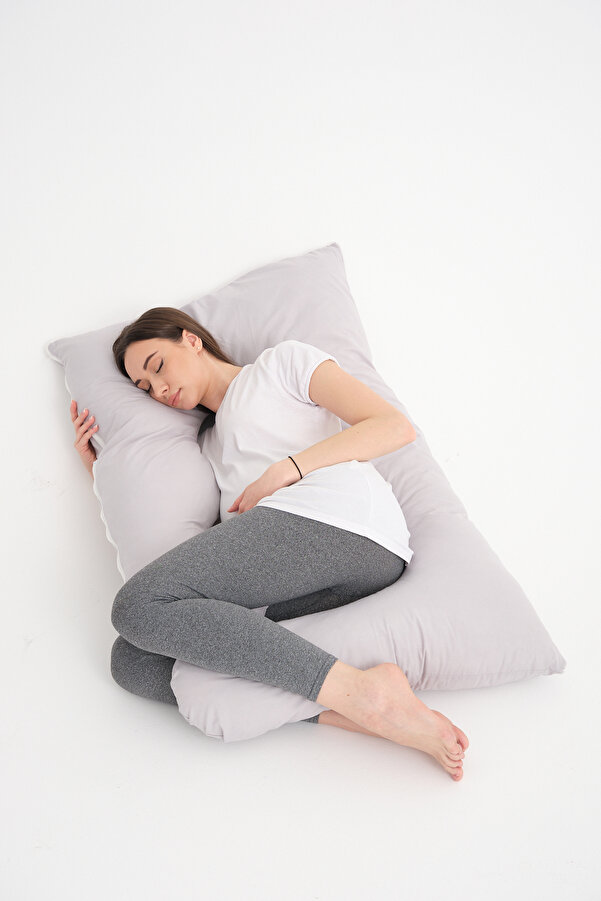 OMZ Yıkanabilir Kılıflı Sırt Bacaklar ve Göbek Destekli Hamile Yastığı Hamile Uyku Yastığı Yüksek Kalite