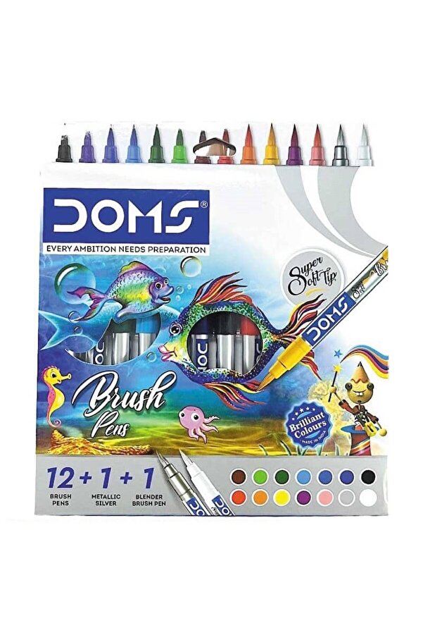 Doms Brush Pen Doodles Doms Brush Pen Art DOMS Brush Pen Set 12 +1