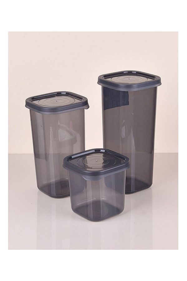 Rasanet-3 Size Anthracite Vertical Square Food Storage Container with Leak Proof Lid ANK150 1