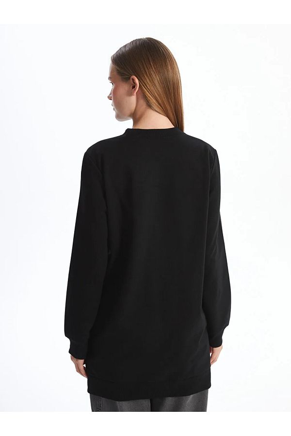 LC Waikiki Lcw Modest New Black Crew Neck Women s Sweatshirt Tunik Trendyol