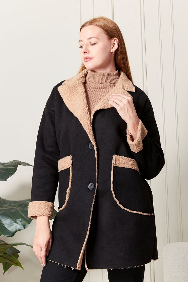 Suede and shearling jacket on sale