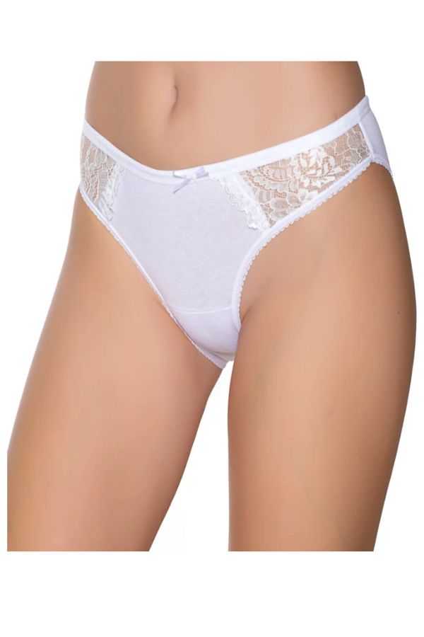 Modaley Giyim-Women's Lycra Thin Waist Double Side Lace Bikini Panties 6 Pack -Ml01 1