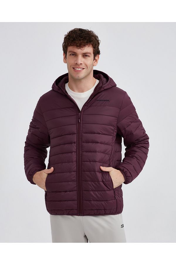 Skechers M Essential Hooded Jacket Men s Dark Wine Coat S202063 838 Trendyol