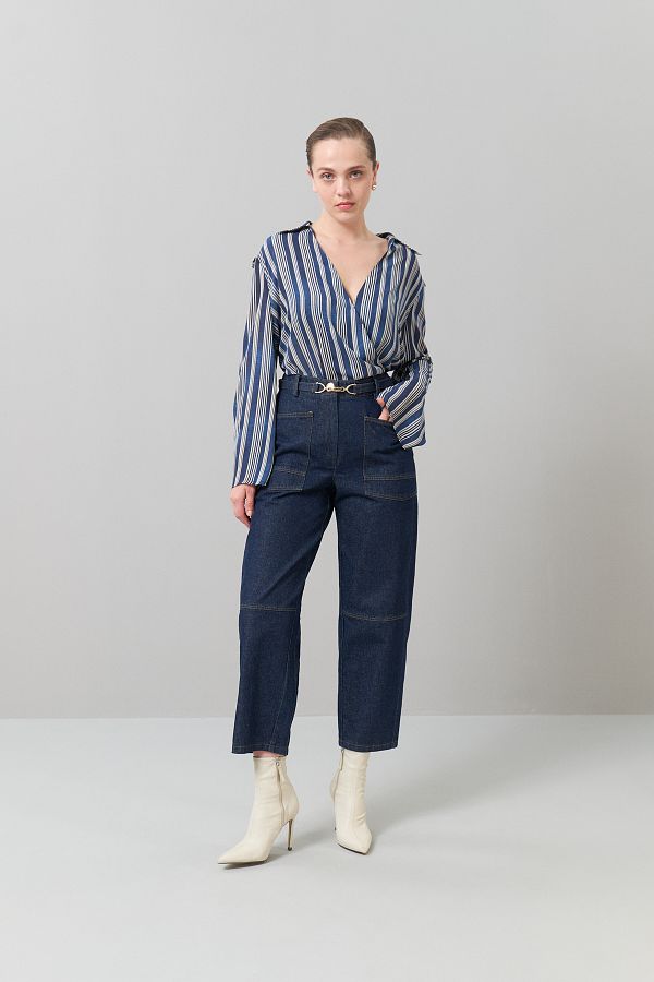 Roman-Pantaloni din denim bleumarin - Accesoriu Detaliat K 2512011 _015 1