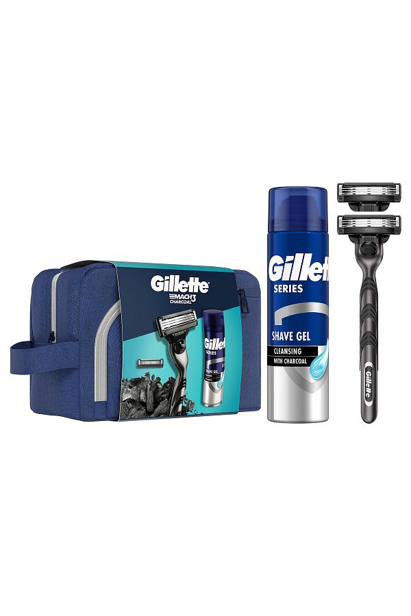 Gillette-Charcoal 2up + Charcoal Series Gel 200ml + Bag 1