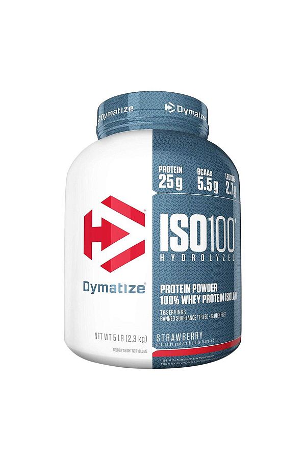 Dymatize-ISO 100 Hydrolyzed whey protein isolate, Strawberry, 5 LB 1