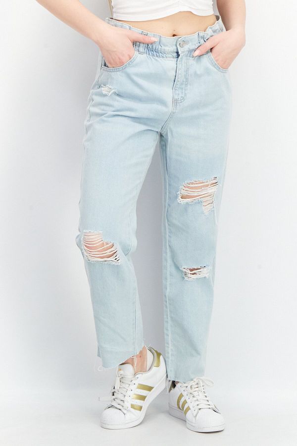 Don t Call Me Jennyfer Women Slouchy Fit Ripped Non Stretchable Denim Jeans Blue Trendyol