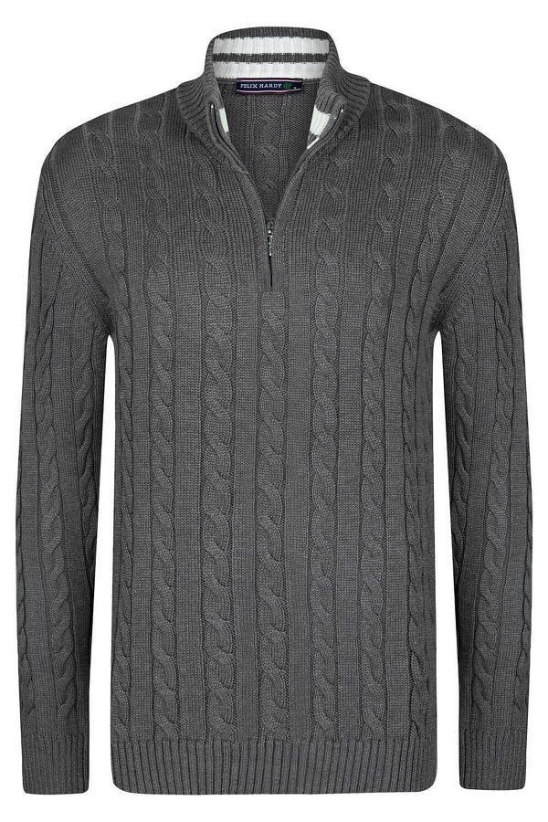 Felix Hardy-Men's Knitted Pattern Half Zipper Sweater 1