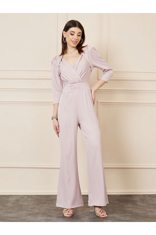 Embellished wide leg jumpsuit clearance