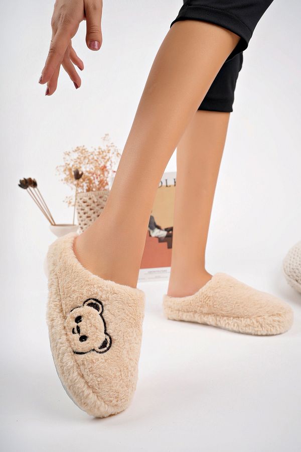 StWenn-Plush Women's Home Slippers - With Dowry and Bundle Detail, Noiseless Thick Sole 1