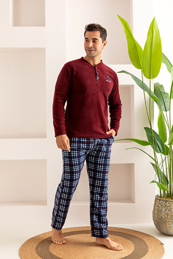 Mens Pajamas Warm Fleece Pajamas Nisanca Winter Men's Fleece