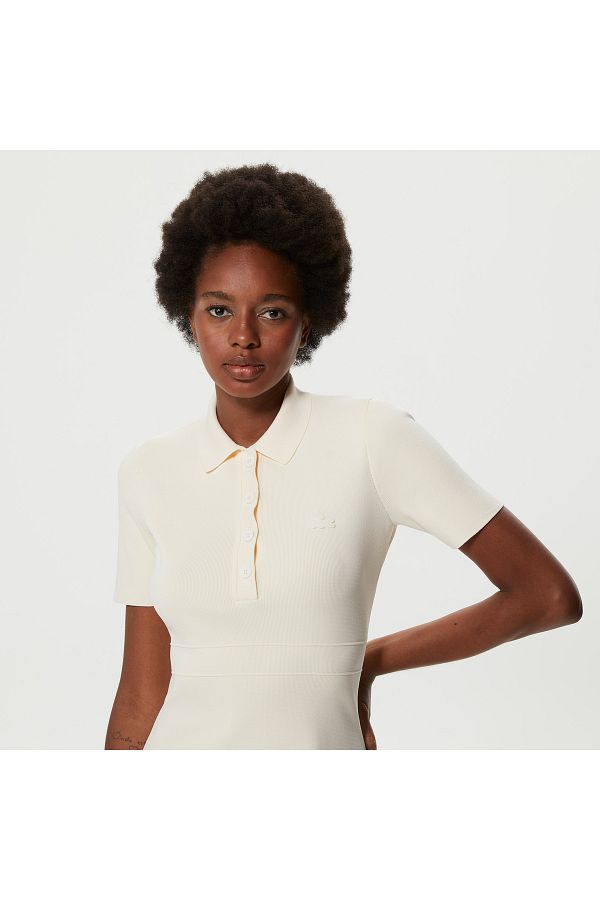 Lacoste White Long Sleeve Shirt Collar Women s Dress Trendyol