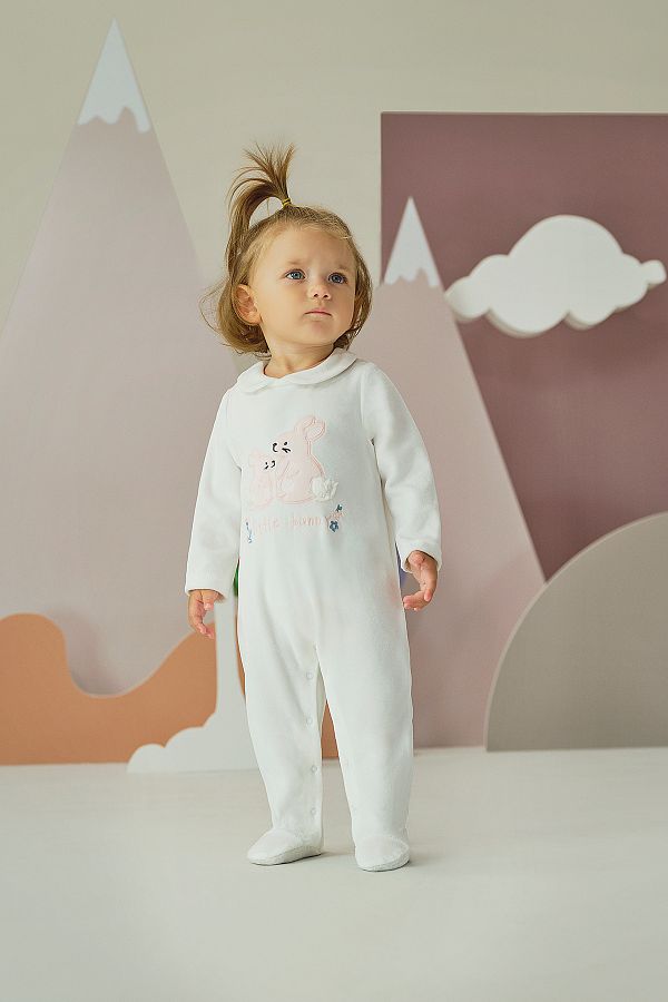 Miny Center Baby Girl Velvet Jumpsuit Trendyol