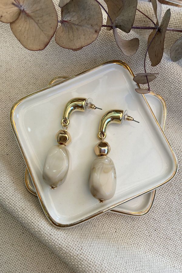 My Joyas Design-Dangle Bone Moire Earrings 1