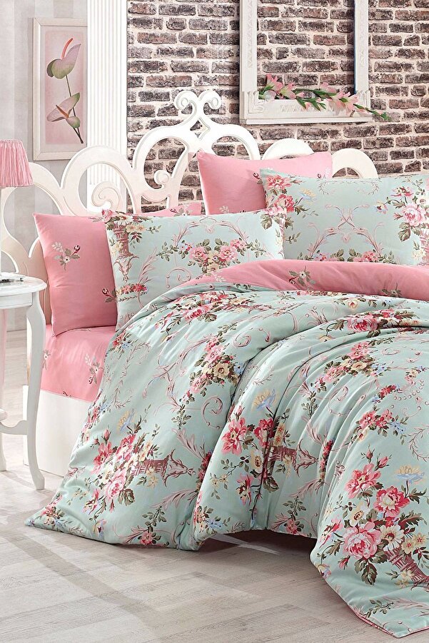 Eponj Home Mature Nevresim Seti Çift Kişilik Alanur Mint-pembe