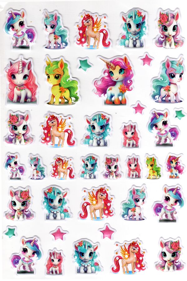 Limmy-Star Unicorn Patterned A4 Sticker Notebook - Embossed Planner Label (Lim529) 1
