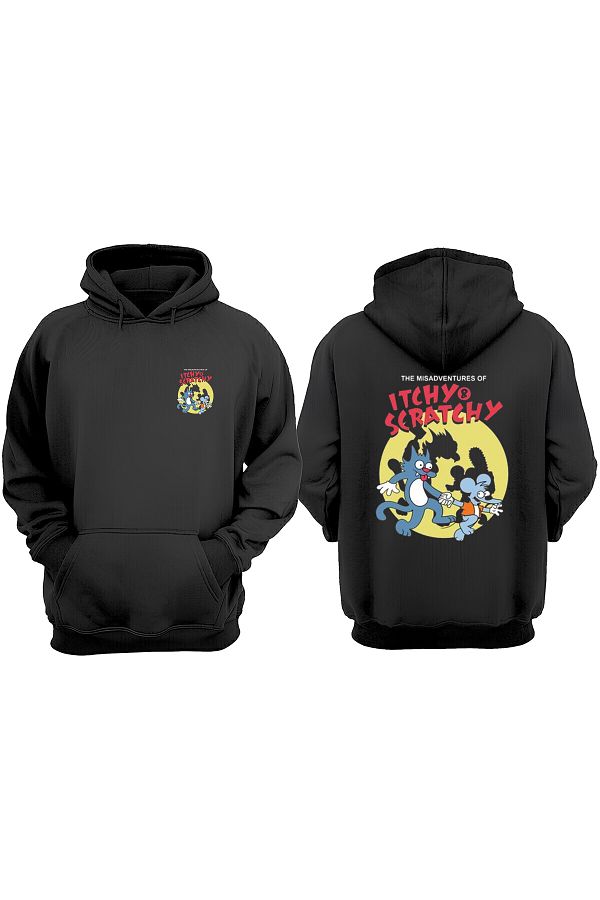 THEWERT-Hanorac negru unisex It Chy Scrat Chy Design Față Spate imprimat Regular Fit 1