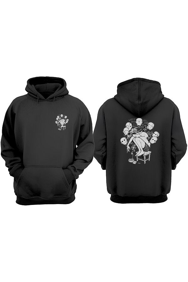 THEWERT-Depresie unisex That Can Help You Design Față Spate Imprimat Normal Fit Negru Hanorac 1