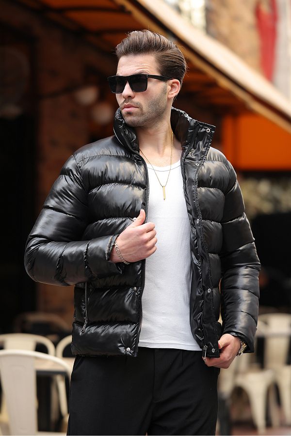 Mens puffer jacket shiny cheap