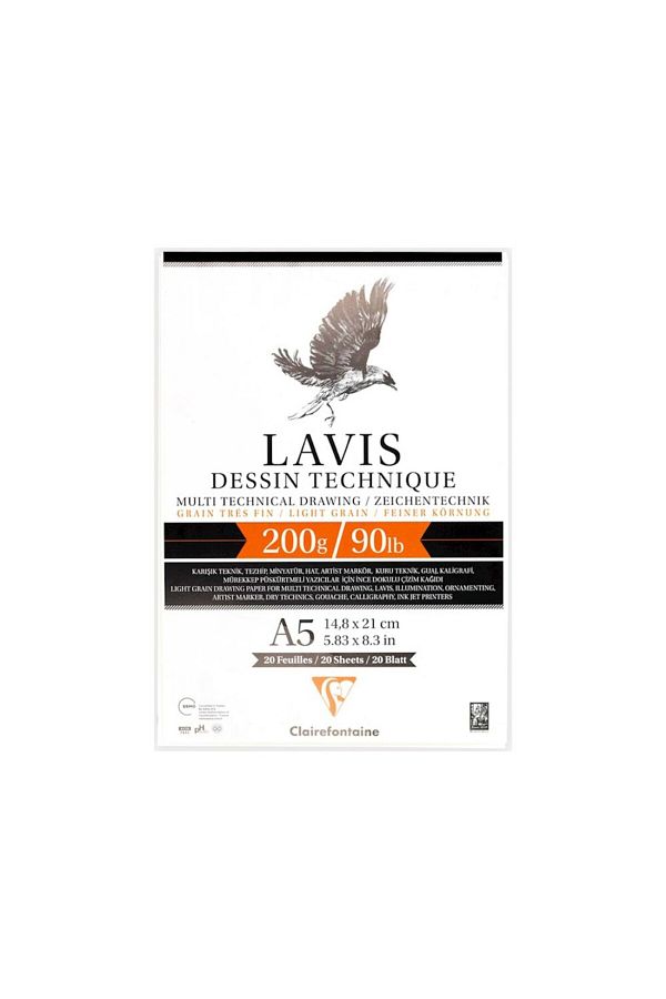 Clairefontaine-Lavis Multi Technical 200gr 20yp A5 Drawing Block 1
