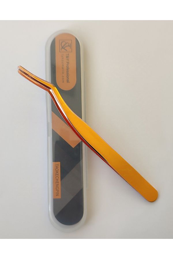 BAISIDAI-Gold Colored Tweezers and String Eyelashes - T&Y 1