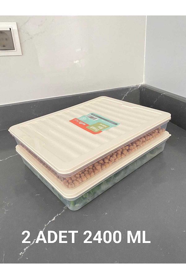 VİZYON-Horizontal Freezer Organizer with Lid - Storage Container, Oven and Freezer Set 1