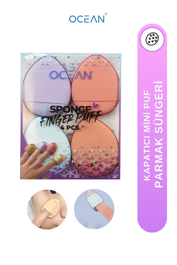 Ocean-Finger Sponge Mini Puff Finger Face Makeup Sponge Under Eye Concealer Sponge 4 Pieces 1