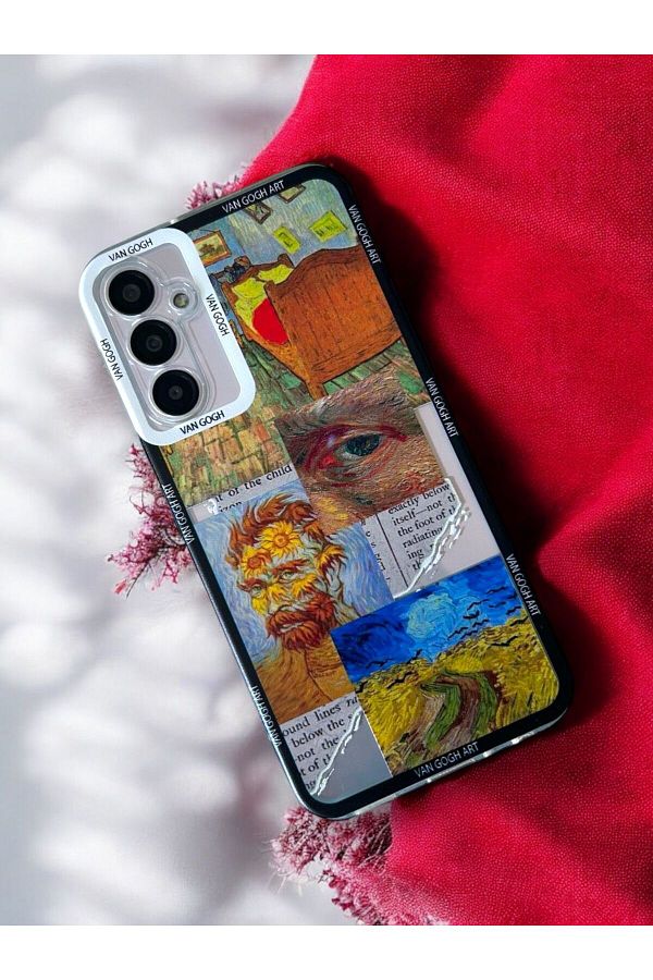 Merwish-حافظة شفافة متوافقة مع هاتف Samsung Galaxy A35 وA55 مع نمط Van Gogh مقاس 2.0 مم لحماية الكاميرا 1