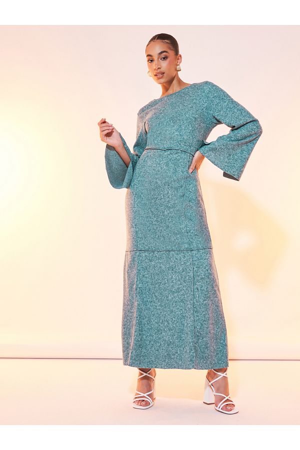 Solid long sleeve maxi dress cheap