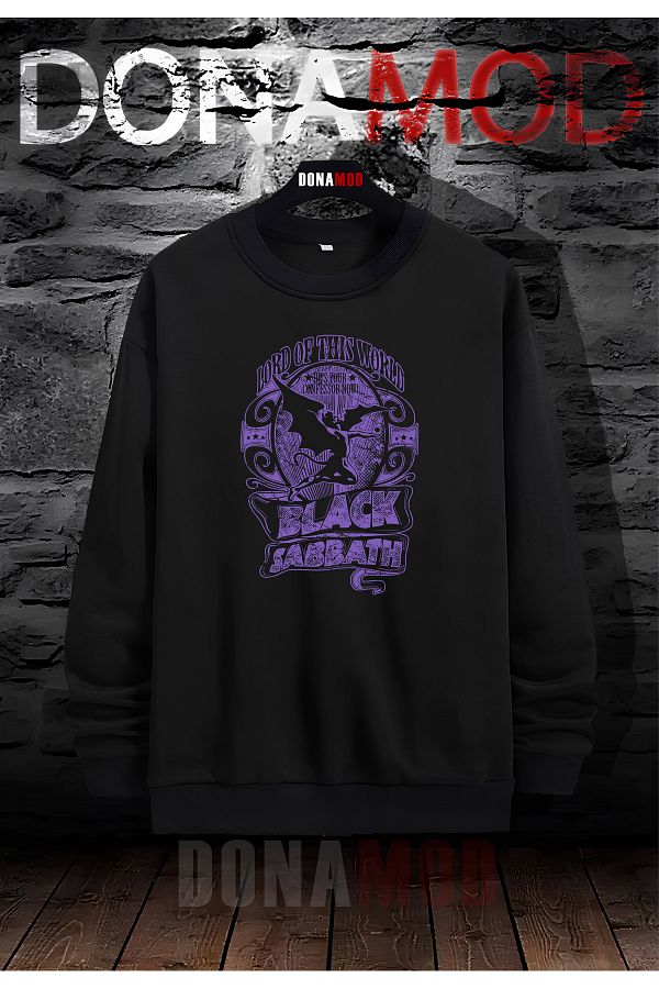 donamod Unisex Oversize Black Sabbath Metall ca Iron Mine Pantera Slipknot Rock Crew Neck Sweatshirt Trendyol