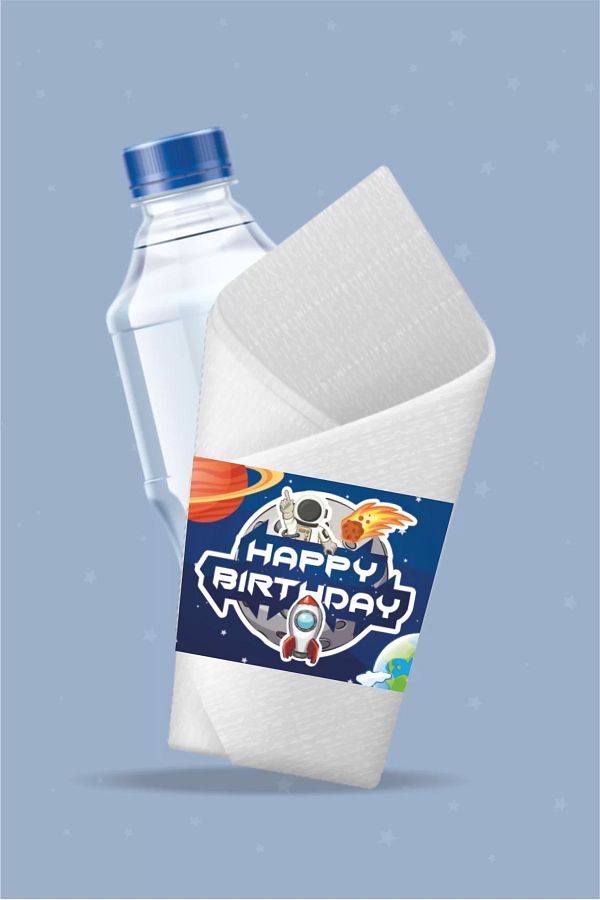 neşeli günlerim-Set of 16 Space Themed Napkin Wraps 1