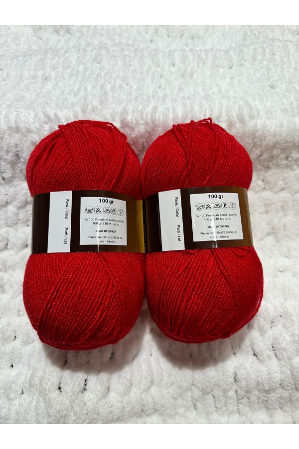 RED LİON-2 Pcs 100% Er Gr Scarf Hat and Sweater - Cardigan and Vest Yarn Skewer No 4 Tiğ No 3 Dur 1