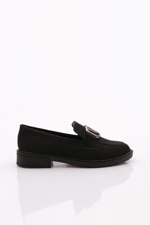 DGN-Women's Black Suede Loafer - 30152674 1