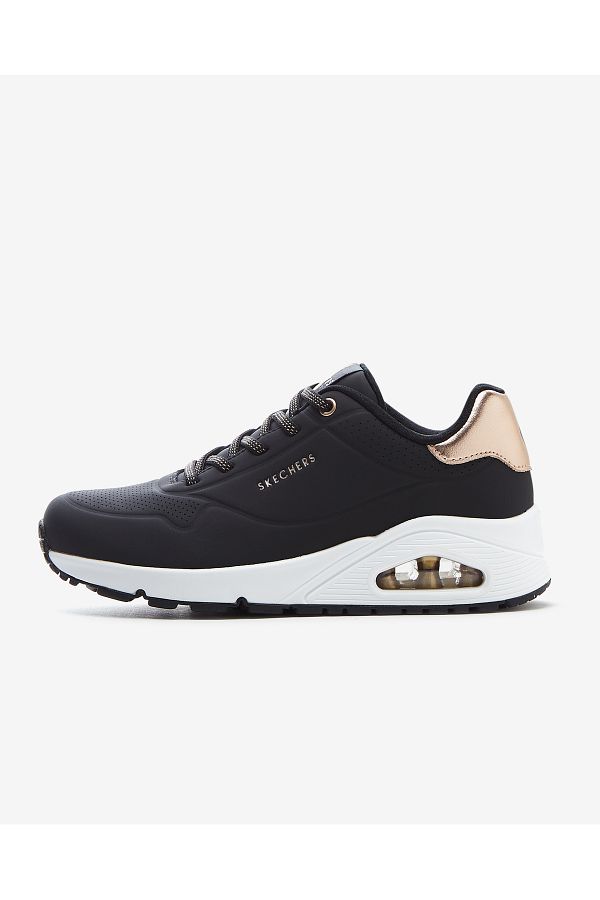 SKECHERS-Uno Shimmer Away - Damskie czarne trampki 155196 BLK 1
