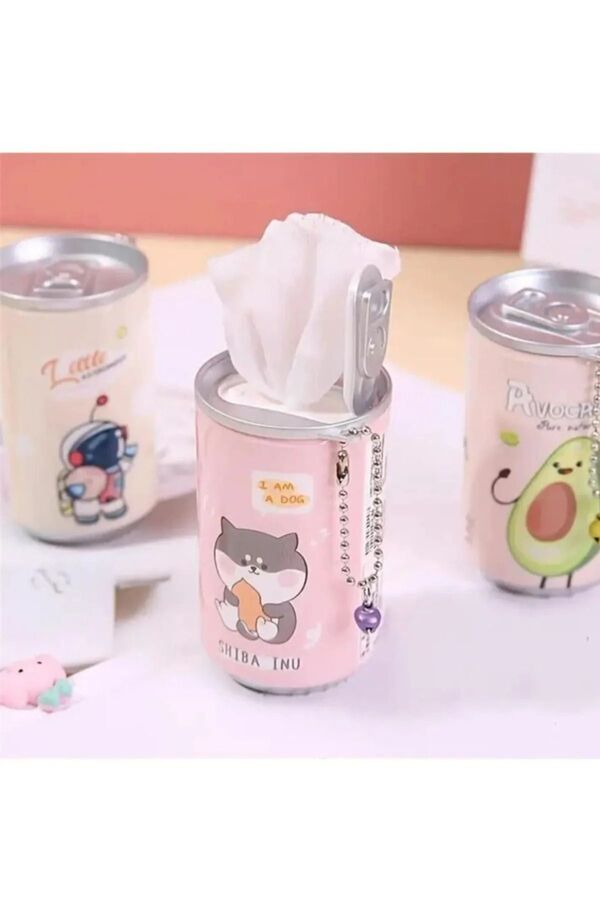 Genel Markalar Islak Mendil Kutusu Sevimli Figürlü Kutu Kola Şekilli Anahtarlıklı Mendil Kutusu 30Lu Islak Mendil