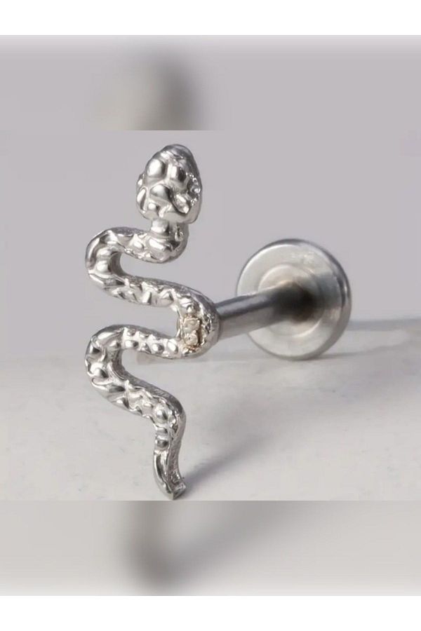 DCPİERCİNG-Snake Steel Helix Conch Piercing - Tragus Design 1