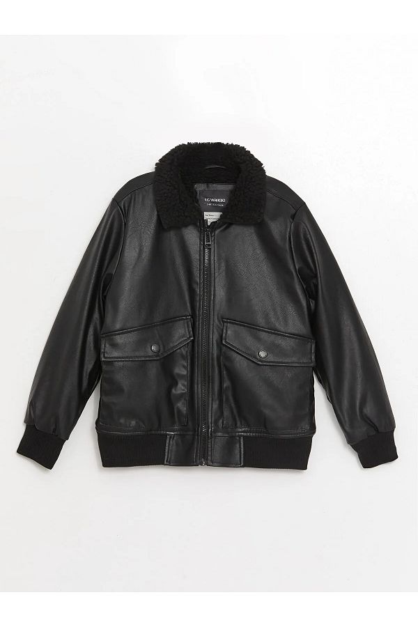 LC Waikiki Kids New Black Leather Look Boy s Coat Trendyol