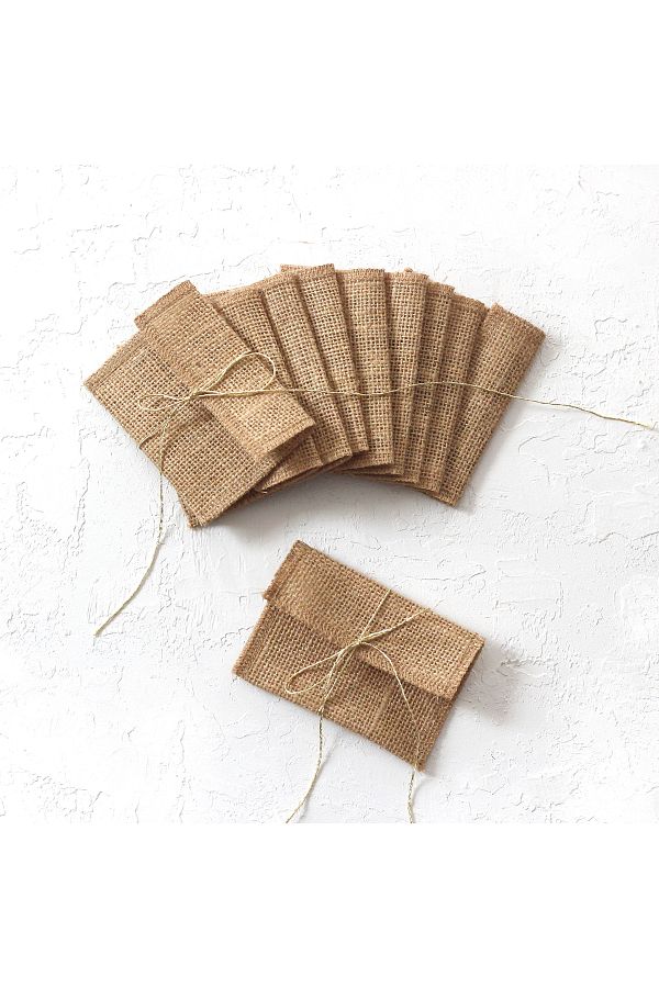Bimotif-10 Tiny Jute Envelopes - 7X10 cm 1